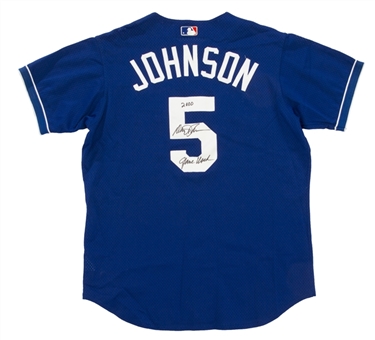 2000 Davey Johnson Game Worn and Signed Los Angeles Dodgers Batting Practice Jersey (JSA) 